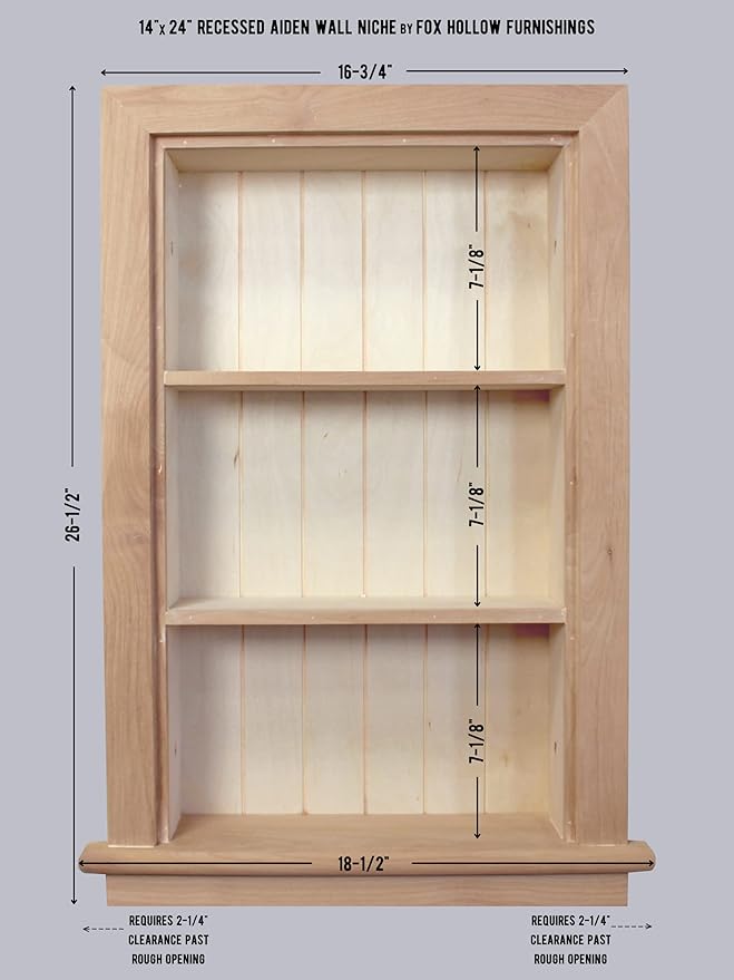 14x24 Aiden Recessed Wall Niche Medicine Cabinet Replacement, in The Wall