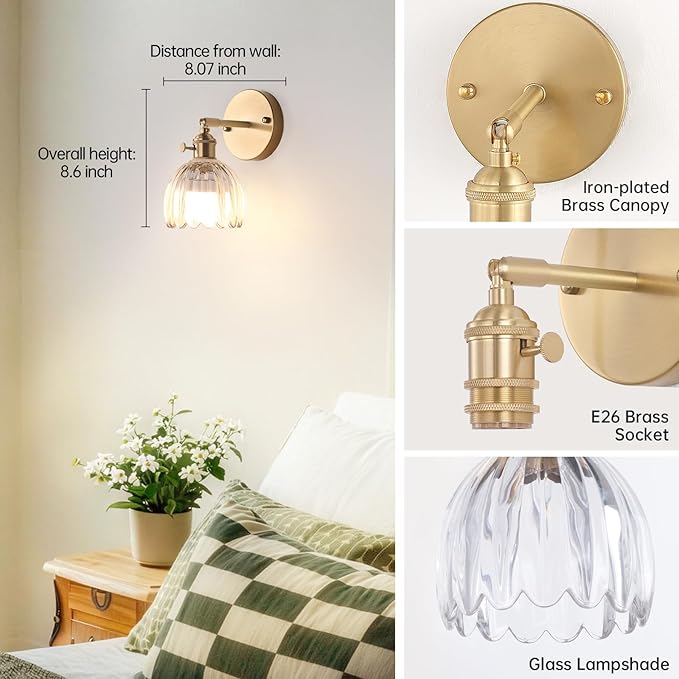 Shenmoyl Vintage Battery Operated Wall Sconce