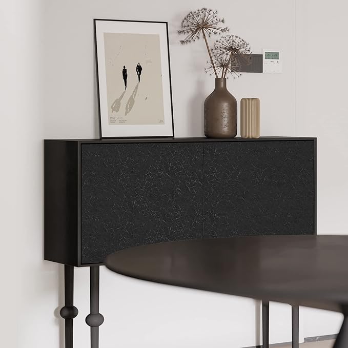 Cohoo Home 512inL 15.7inW Black Silk Peel and Stick Wallpaper