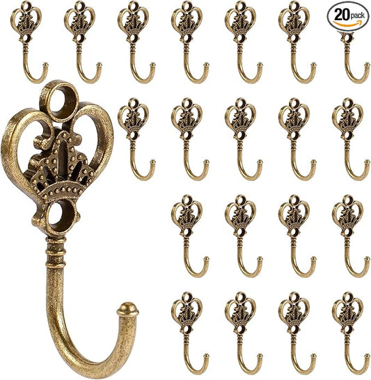 20 PCS Vintage Decorative Wall Hooks, Bohemian Decorative Coat Hook