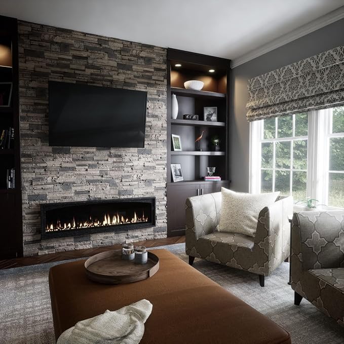 EverStone Cascade Faux Stone Panel, 48 5/8"W x 24 3/4"H x 1 1/4"D, Urban Color