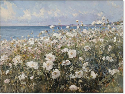 rumlud Nature Landscape Wall Art Coastal Wildflower Poster French Spring