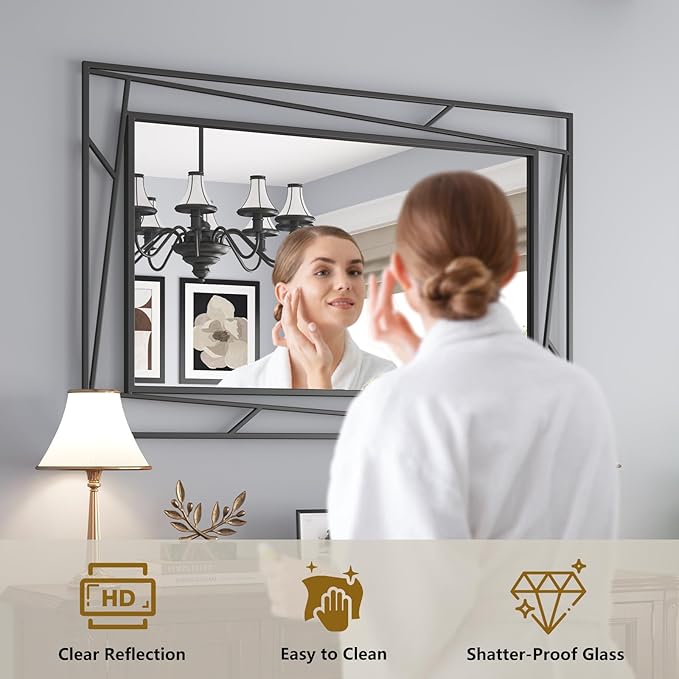 Rectangular Wall Mirror, Hang Horizontally or Vertically
