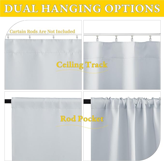 NICETOWN 1 Panel Room Darkening French Door Curtain, Thermal Insulated Front