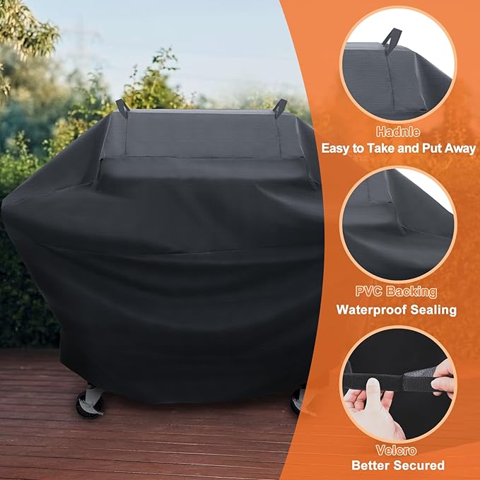 Grill Cover for Charbroil 22652143 Edge Electric Grill, 50 inch for Charbroil 2 Burner Grill, 600D Heavy Duty Waterproof Cover for CharBroil and Smokers Up to 49 Inches Wide