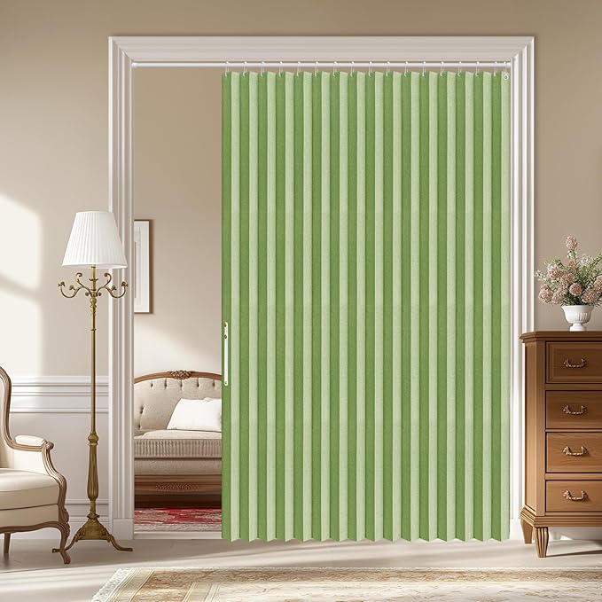 AJAZZ 100% Blackout Magnetic Door Curtain Accordion Door Accordion Doors