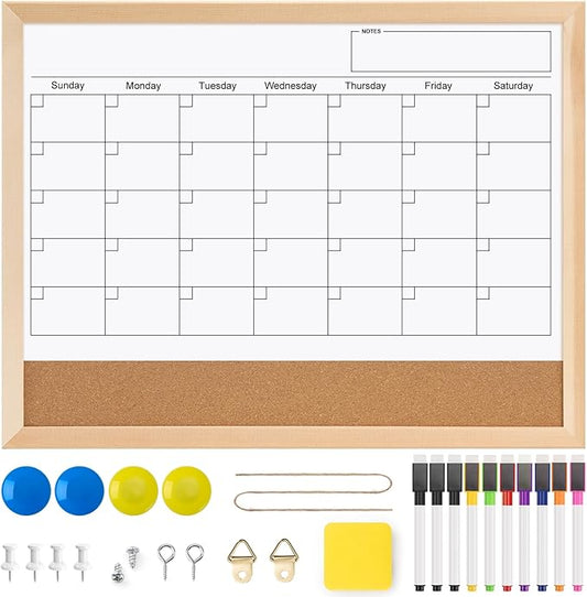 OWLKELA Monthly Dry Erase Calendar
