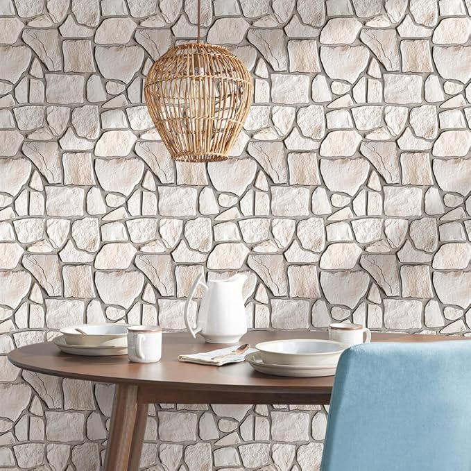 COMSTICKC 3D Faux Stone Wall Sticker Peel and Stick Wall Panels, Not Real Stone