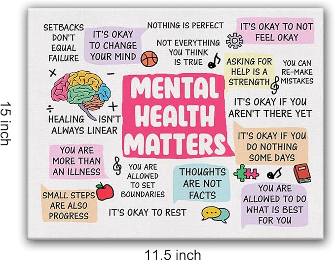 Hijie Therapy Office Mental Health Poster Canvas Wall Art