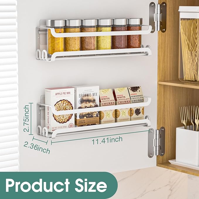 LUCYCAZ 2 Pack Wall Mounted Spice Rack