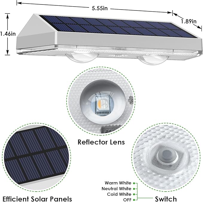 8 Pack Solar Fence Lights Outdoor