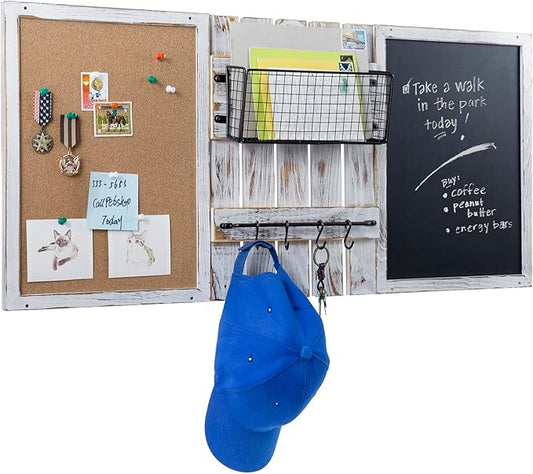 MyGift 3 Panel Wall Mounted Entryway Bulletin Board Combo Set