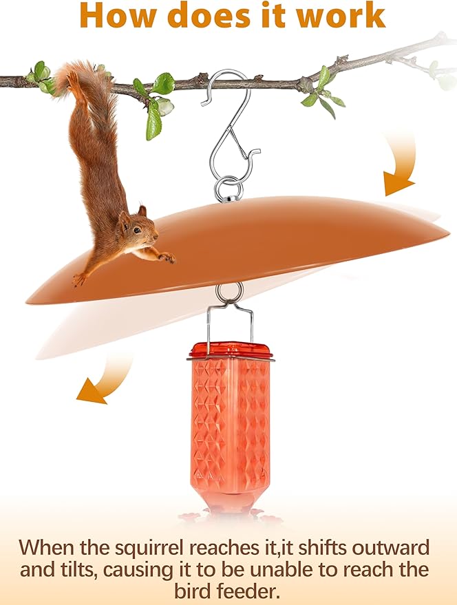 13" Hummingbird Feeder Shade Cover,Bird Feeder Dome Rain Cover,Smart Bird Feeders Umbrella,Squirrel Proof for Shepherd's Hook Outdoors(Terracotta), 3 Pack