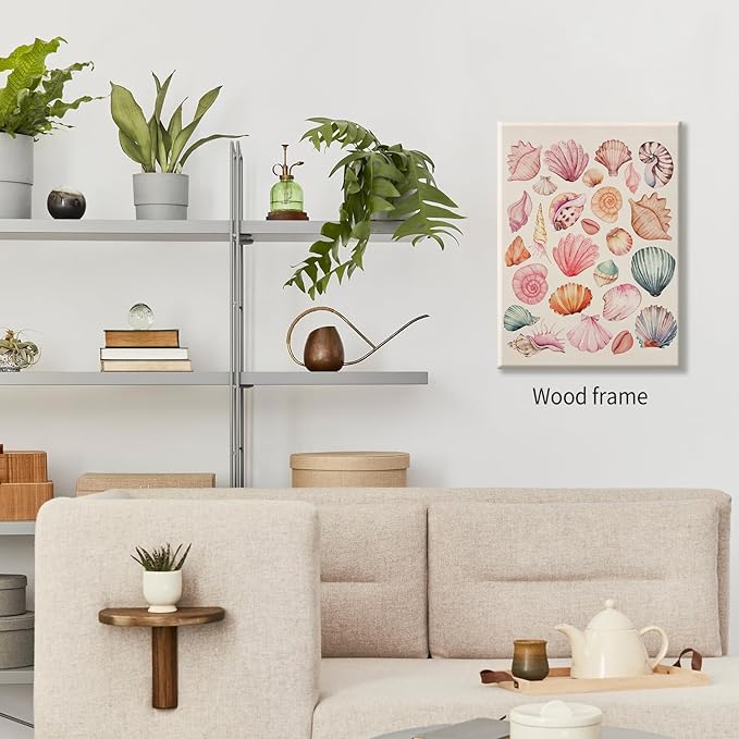 Pink Seashell Posters Coastal Cowgirl Canvas Wall Art Trendy Beach Starfish