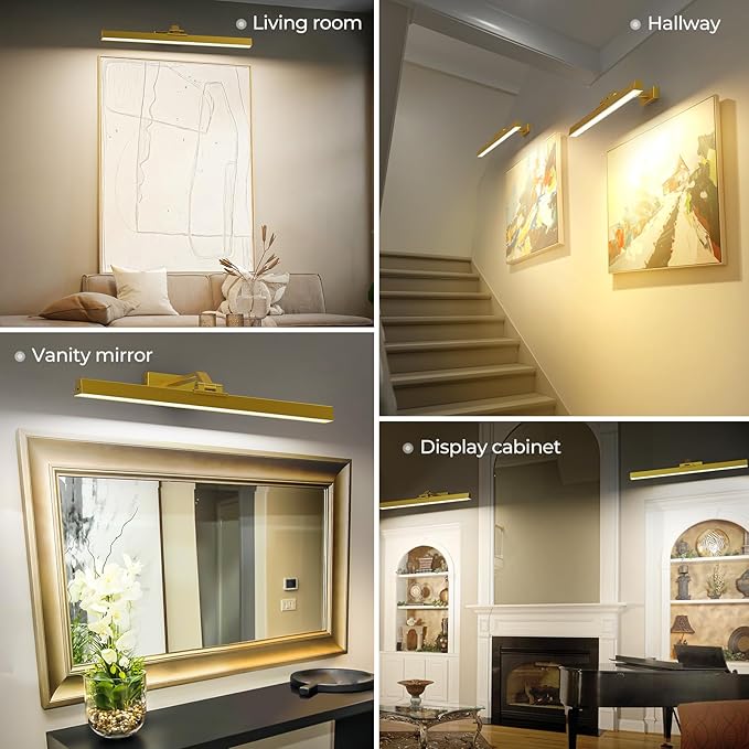 Afyuol Picture Lights for Wall, Battery Operated Picture Light 24in Gallery