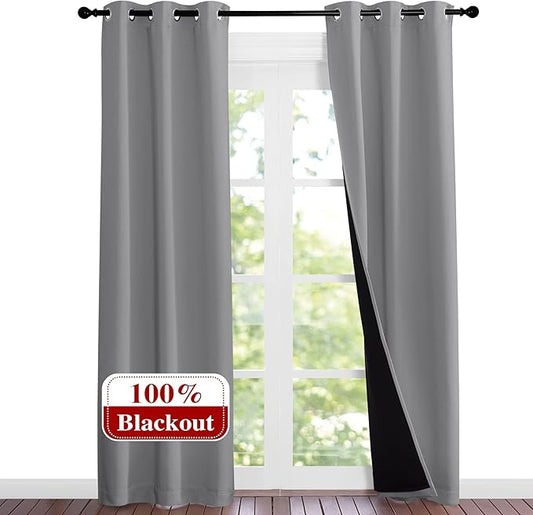 NICETOWN Full Shade Curtain Panels, Pair of Energy Smart & Noise Blocking Out