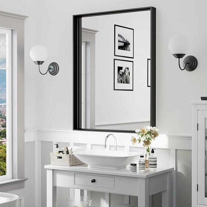 36"x 24" Black Bathroom Mirrors