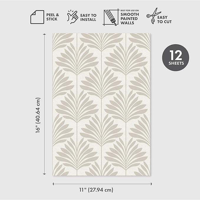 Main Street Peel and Stick Wallpaper Eco-Friendly Sheets 12 Pack, 11 X 16 Inch