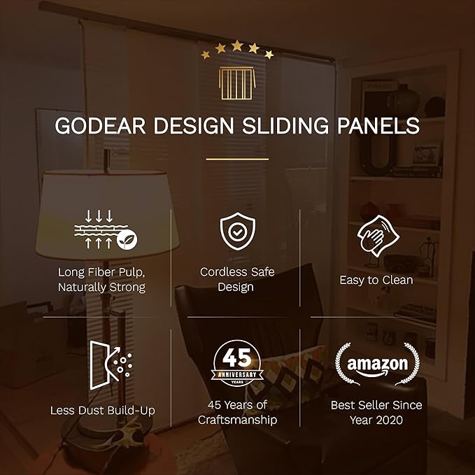 GoDear Design Adjustable Verticsl Sliding Panel Track Blinds