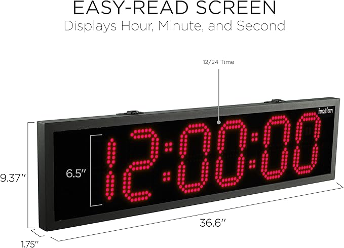 Ivation Oversized 36" Outdoor Waterproof Digital Clock, Auto Time Sync