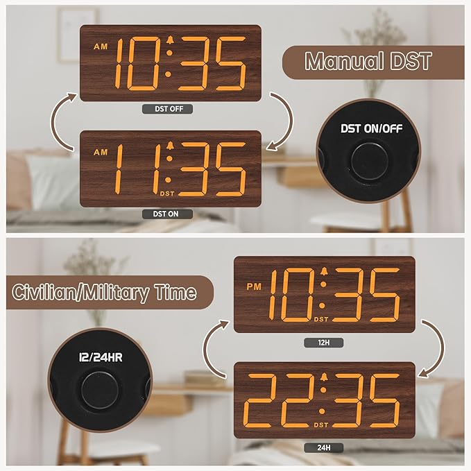 DreamSky Wooden Digital Alarm Clock