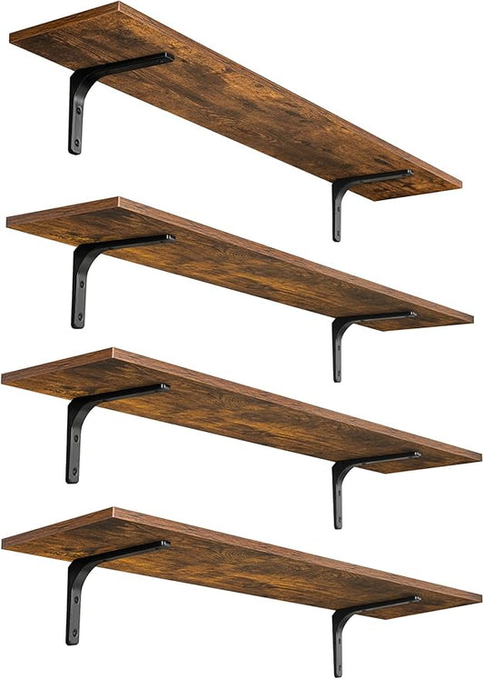 DINZI LVJ Long Wall Shelves, 39.4Inch Wall Mounted Shelves Set of 4, Extra