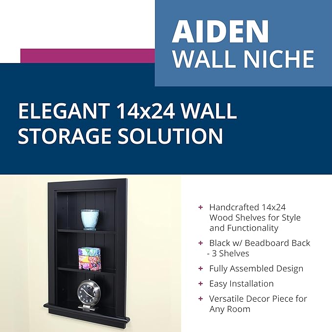 14x24 Aiden Recessed Wall Niche Medicine Cabinet Replacement, in The Wall