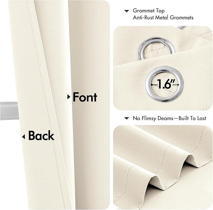 MIULEE Blackout Curtains for Bedroom Living Room 2 Panels, Thermal Insulated