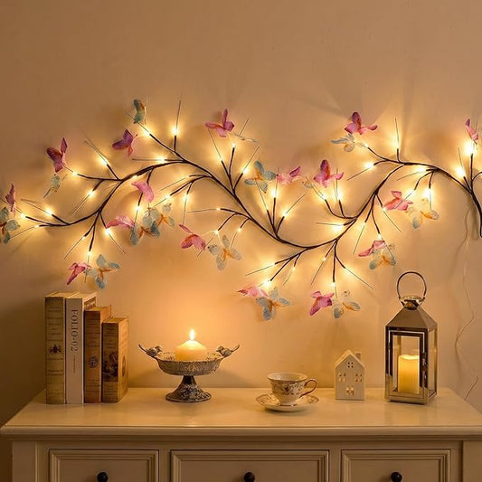 Willow Vine Light with Butterfly 48LED 5.9FT Enchanted Wall Decoration Vine