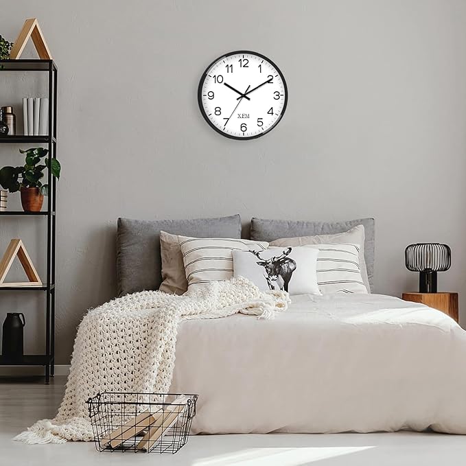 XFM Wall Clock 8 Inch 2 Pieces Modern Small Wall Clocks Battery Operated Silent