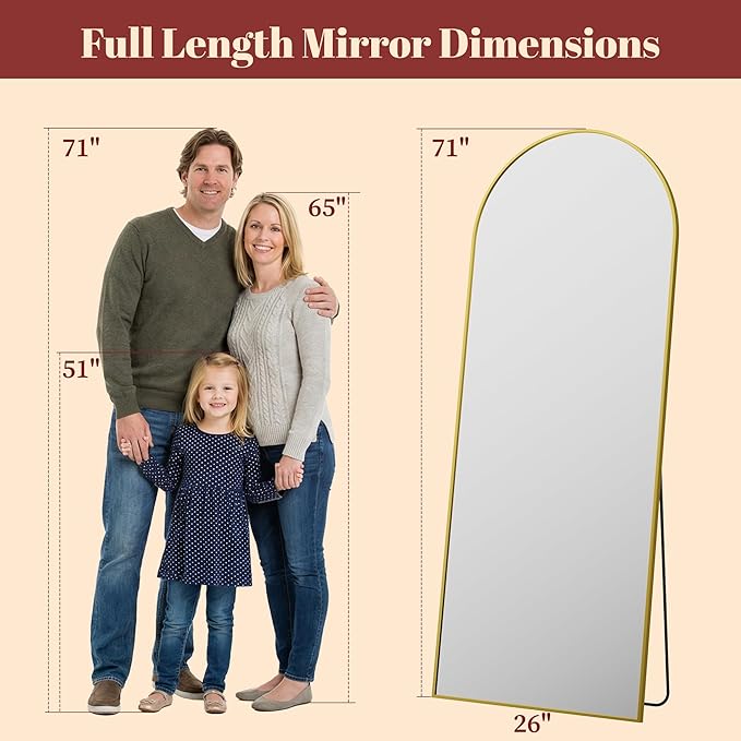 Suidia 71"x28" Arched Full Length Mirror