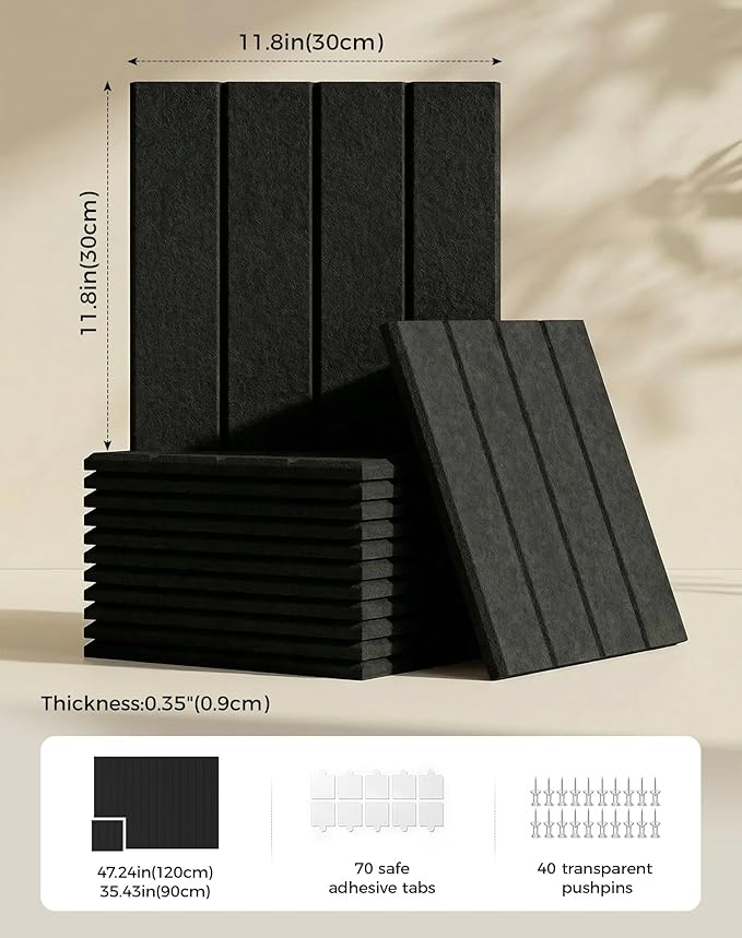 Aothia 12-Pack Felt Bulletin Board Tiles