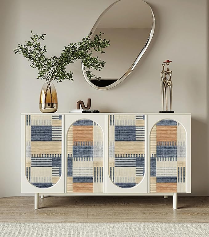 Retro Textured Peel and Stick Wallpaper Geometric Patchwork Color Mosaic