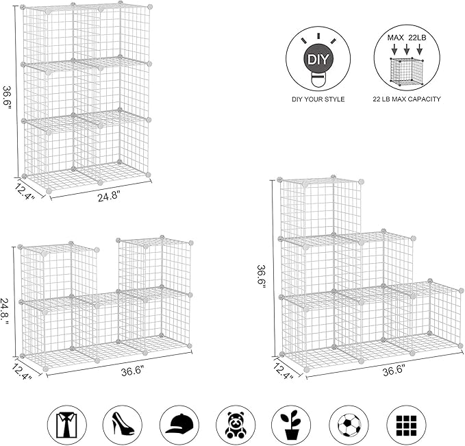 C&AHOME Wire Cube Storage, 6