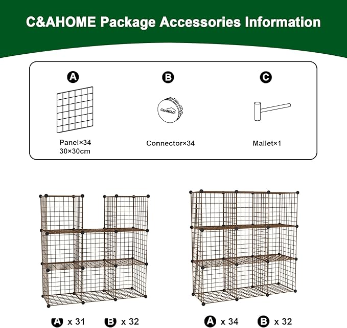 C&AHOME Wire Cube Storage, 9