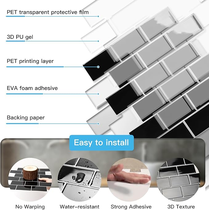 Art3d Peel and Stick Black