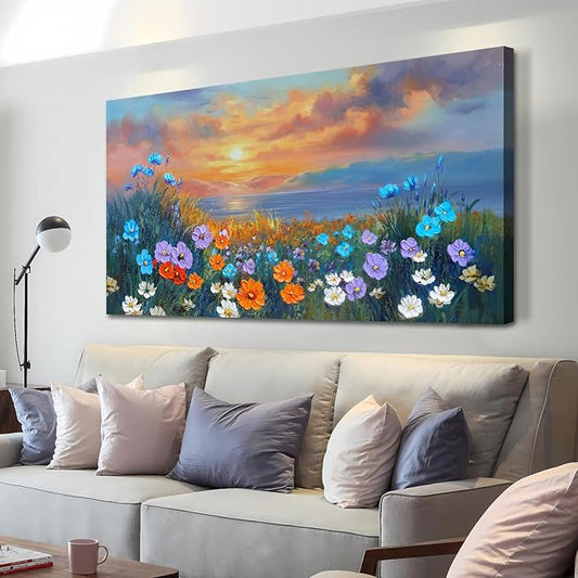 Ardemy Landscape Wall Art for Living Room Extra Large Wildflower Pictures Wall