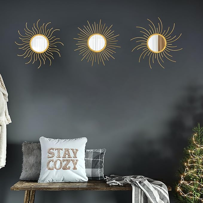 Mirror Decor Sunburst Mirrors Metal Sun Mirror Wall Decor Wall Mirror Home