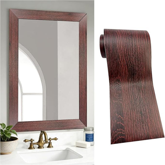 DESOMINOR 32FT Peel &Stick Wood Grain Wallpaper Border Removable Waterproof