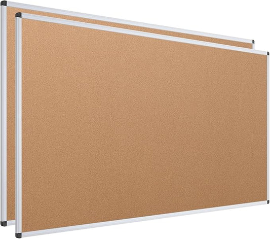 VIZ-PRO Cork Notice Board Bulletin Board, 96 X 48 Inches
