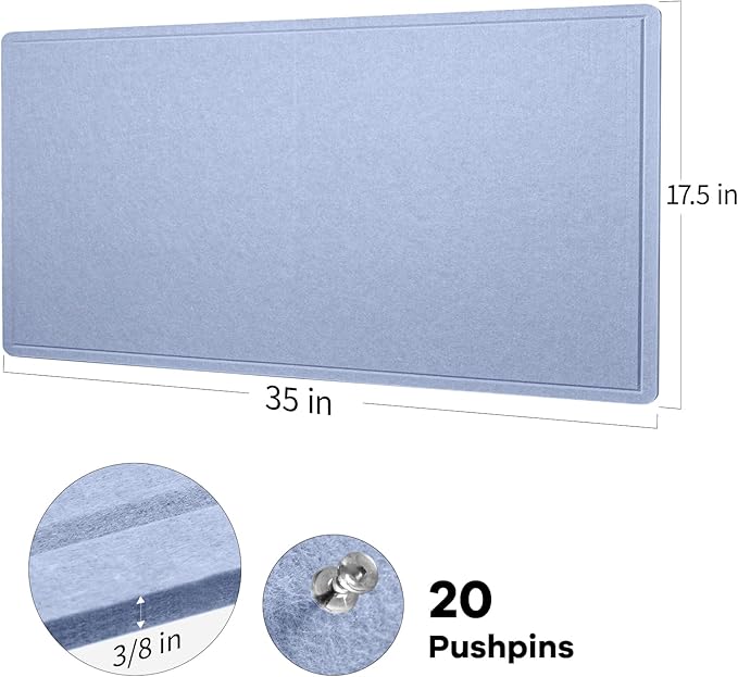 Lightomorrow Bulletin Board, 35 x 17 1/2 inches Felt Board