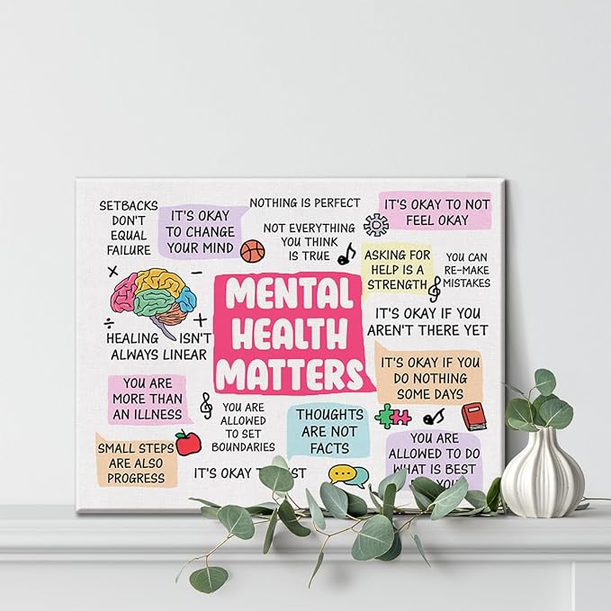 Hijie Therapy Office Mental Health Poster Canvas Wall Art