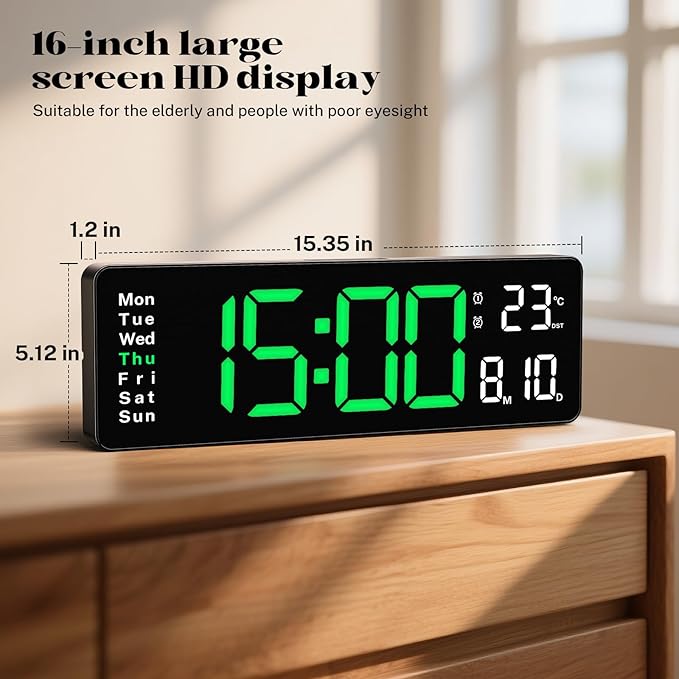 Digital Clock Large Display, Led Big Wall Electric Clocks
