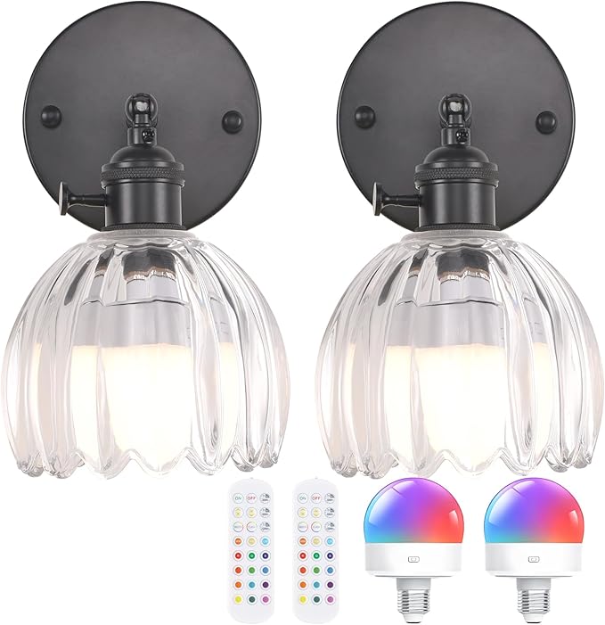 Shenmoyl Vintage Battery Operated Wall Sconce