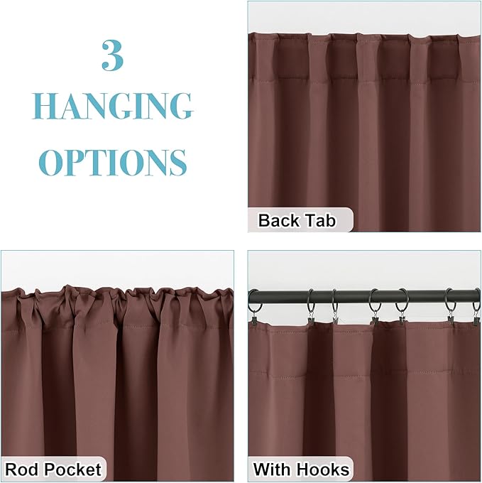 RYB HOME Blackout Curtains for Bedroom, Windows Shades Thermal Insulating