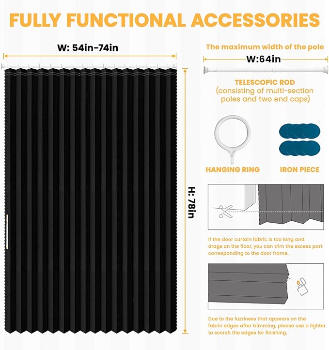 AJAZZ Blackout Sliding Door Curtains