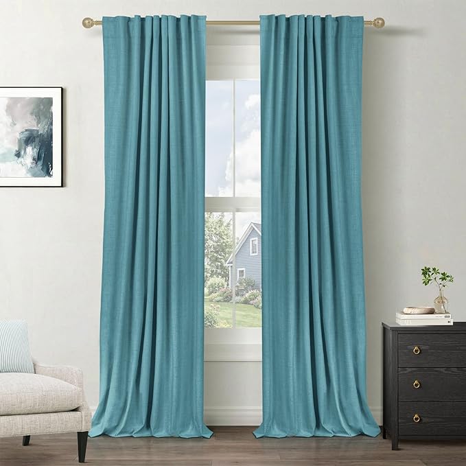 100% Blackout Shield Linen Blackout Curtains