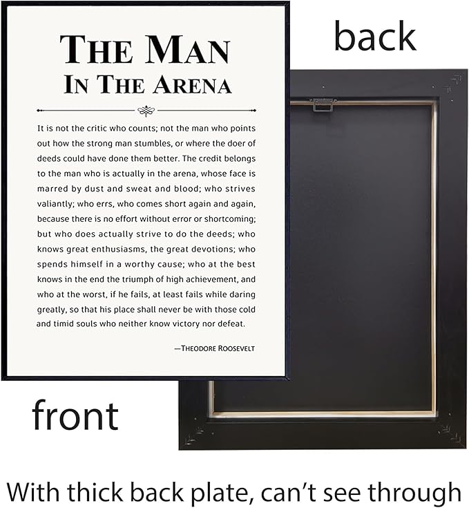 Howwii Inspirational Wall Art Office Decor The Man in the Arena Motivational
