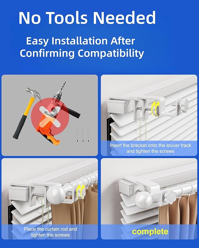 Over-Blinds Curtain Rod Brackets