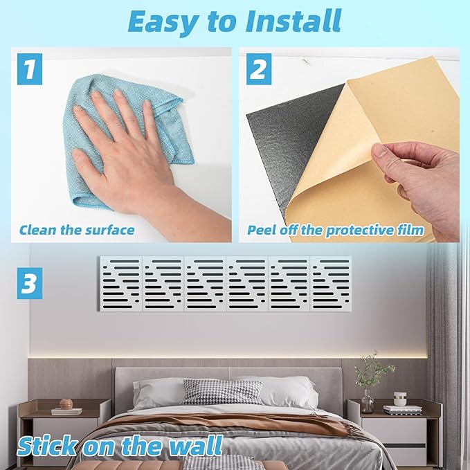 Art3d 6-Pack Self-Adhesive Soundproof Acoustic Panels